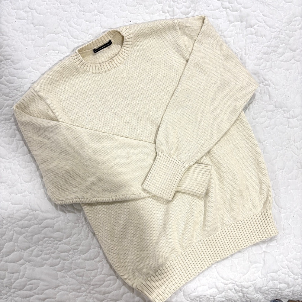 Brandy Melville Cream Oversized Crewneck Sweater